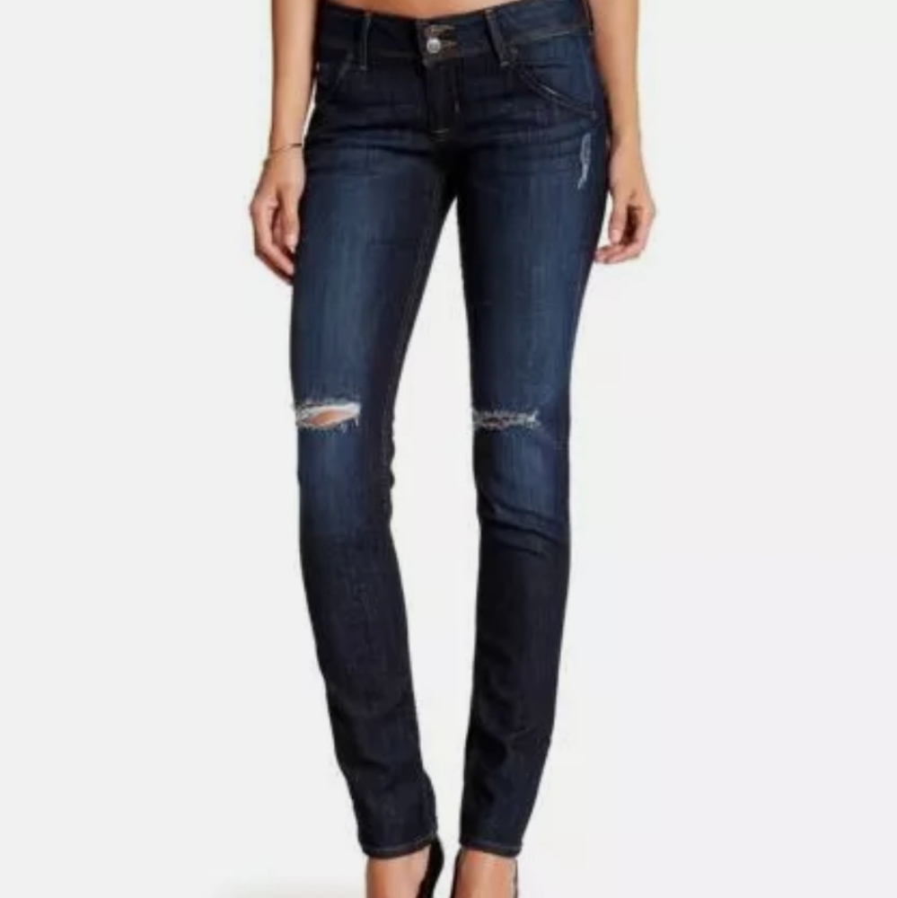 Hudson Collin Flap Distressed Skinny Jean Size 25